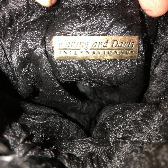 whiting & davis stunning vintage burgundy HOLIDAY velvet cinch cross body purse - Picture 2 of 6